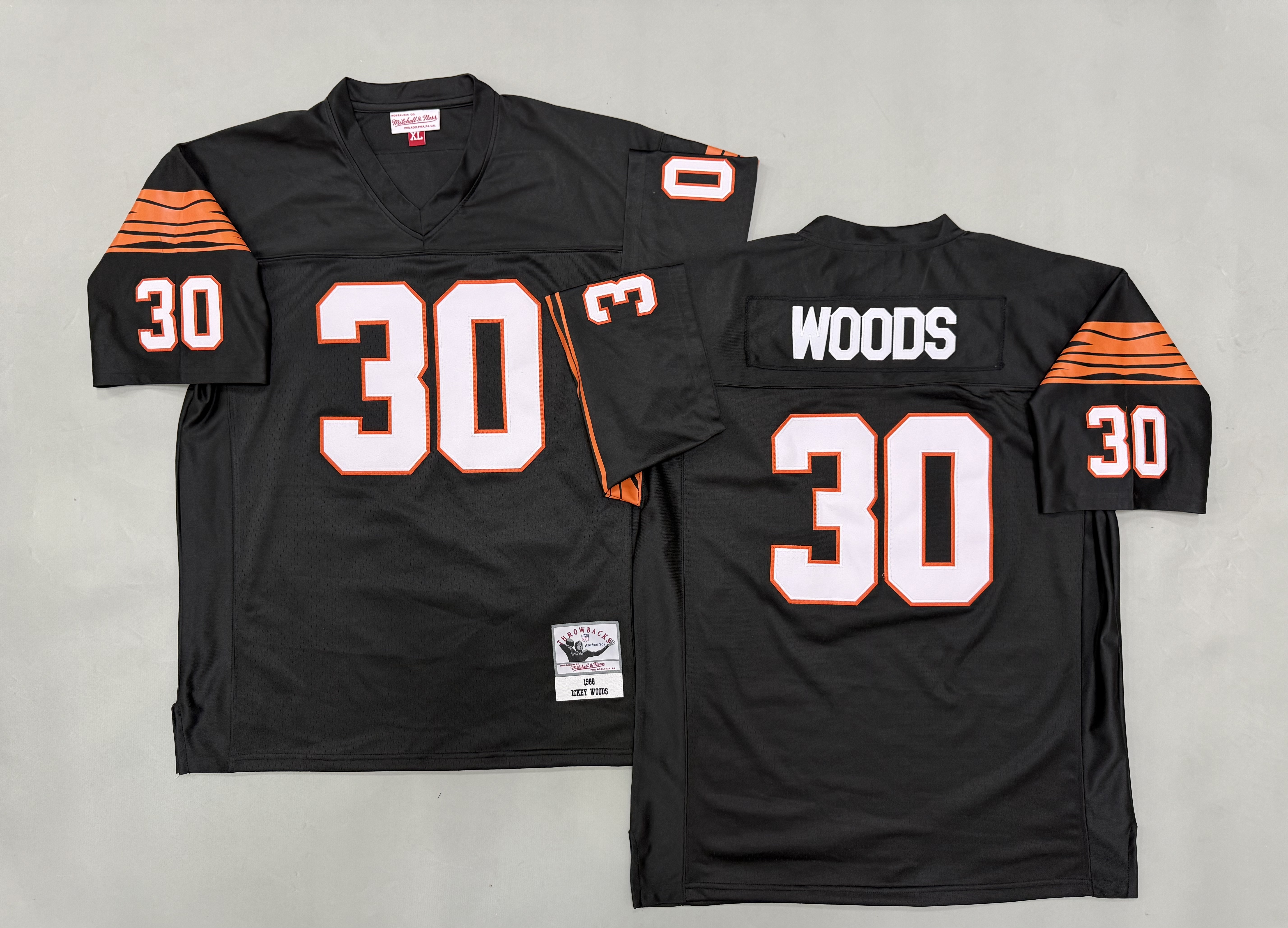Men 2026 Oakland Raiders #30 Woods Black Throwback Game NFL Jersey 001